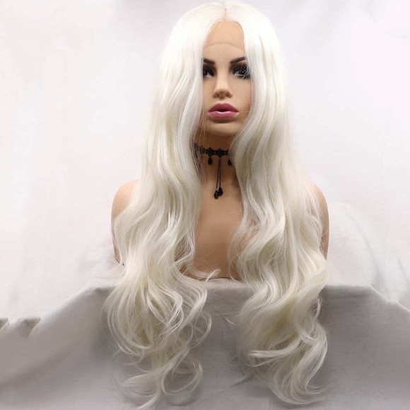 Melissa 💫 22” WHITE BLONDE WAVY  LACE FRONT WIG *NEW* - Picture 2 of 4